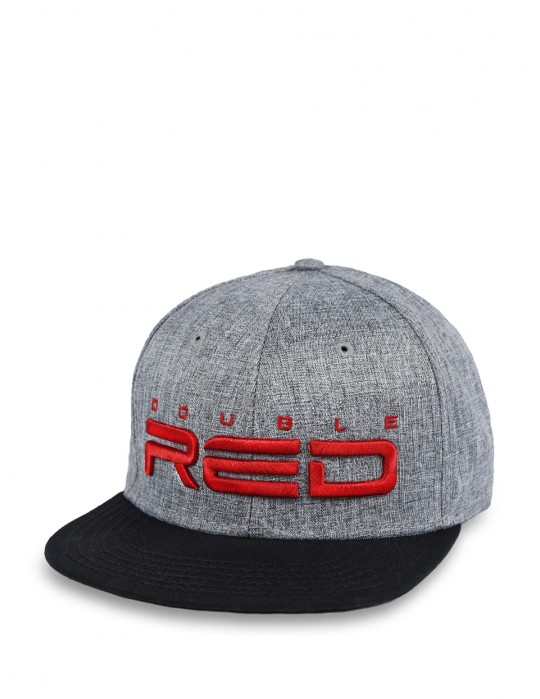 JERSEY DOUBLE RED 3D Embroidery Cap Grey/Black