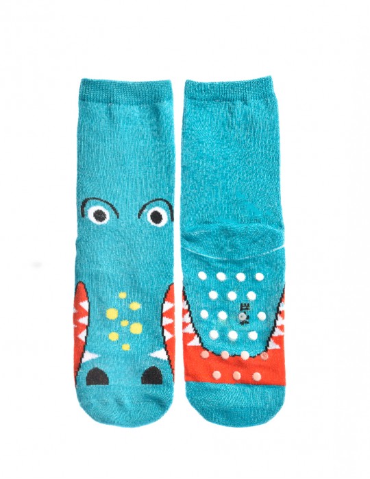 KID Fun Antislip Socks Blue Crocodile